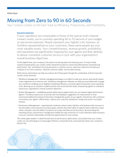 White Paper Moving from Zero to 90 in 60 Seconds