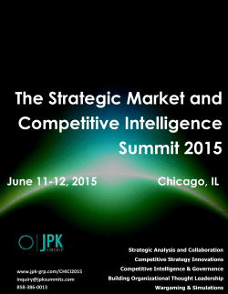 The Strategic Market and Competitive Intelligence Summit 2015