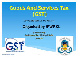 Goods And Services Tax (GST)