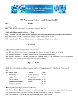 JRTC Programme prÃ©liminaire - Accueil et programme tÃ©lÃ©chargeable