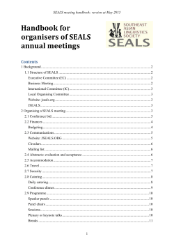 Handbook for organisers of SEALS annual meetings