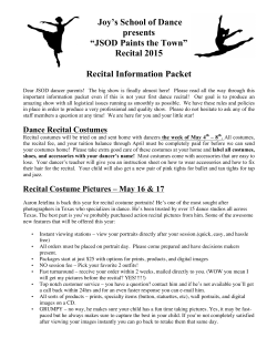 your 2015 JSOD Recital Packet.