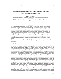 Assessment of Service Quality in Kand-O
