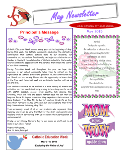 May Newsletter - John Sweeney Catholic Elementary School