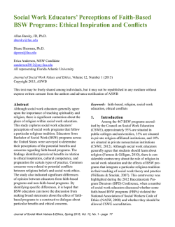 Social Work Educators` Perceptions of Faith