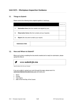 GC3 Submission Checklist
