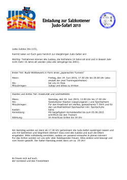 Einladung zur Salzkottener Judo-Safari 2015