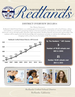 Redlands Update Overview Version 2013-2014