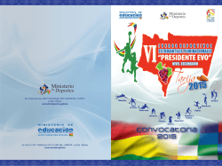Convocatoria 2015 - juegos deportivos estudiantiles plurinacionales