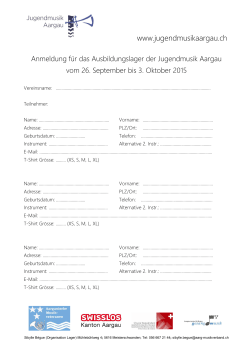 Anmeldeformular 2015 - Jugendmusik Aargau