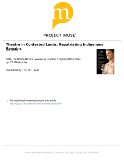 Theatre in Contested Lands: Repatriating Indigenous