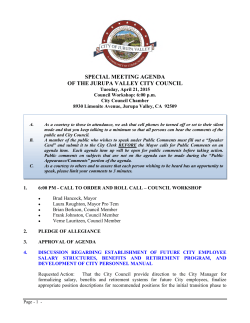 SPECIAL MEETING AGENDA OF THE JURUPA VALLEY CITY