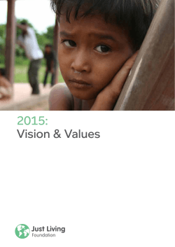 2015: Vision & Values - Just Living Foundation