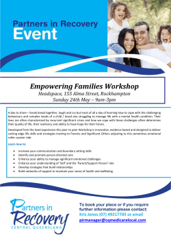 Empowering Families Workshop â Carers Event Rockhampton