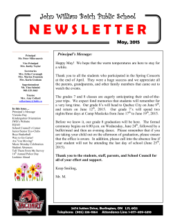 15 May Newsletter - John William Boich Public School
