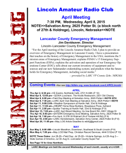 April Meeting - Lincoln Amateur Radio Club