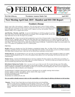 FEEDBACK - Warminster Amateur Radio Club
