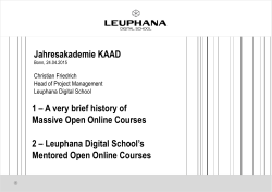 Leuphana Digital School`s Mentored Open Online Courses