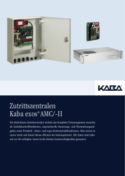 Product sheet Zutrittszentralen - Kaba exos AMC/-II