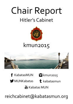Hitler`s Cabinet - Kabatas Model United Nations Conference