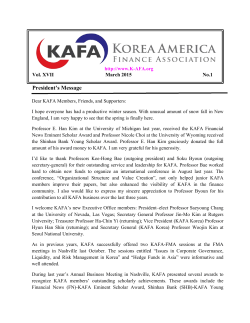 March 2015 - KAFA | Korea-America Finance Association