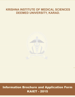 Brochure - Krishna Institute Of Medical Sciences Deemed University