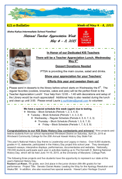 National Teacher Appreciation Week May 4 â 8, 2015