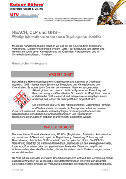 REACH, CLP und GHS - Kaiser Soehne Mineraloele GmbH & Co. KG