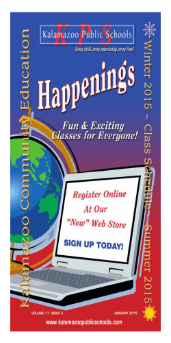 HAPPENINGS Winter 2015 Class Schedule