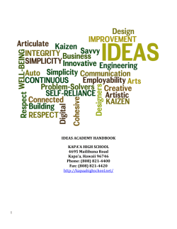 IDEAS ACADEMY HANDBOOK KAPA`A HIGH SCHOOL 4695