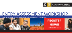 entry assessment workshop - Centre For Aboriginal Studies
