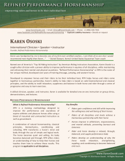 KAREN OSOSKI - Refined Performance Horsemanship
