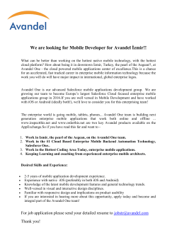 We are looking for Mobile Developer for Avandel Ä°zmir!!