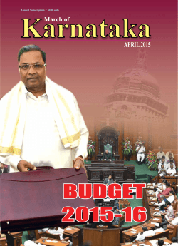 BUDGET 2015-16 - Department of Information, Govt. of Karnataka