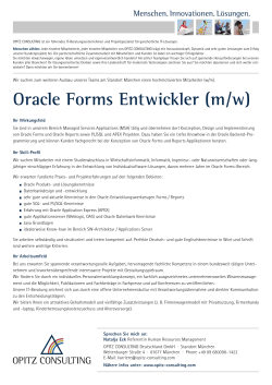 Oracle Forms Entwickler (m/w)