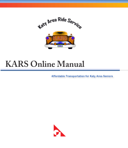 KARS Online Manual - Katy Area Ride Service