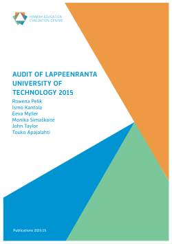 Audit of LAppeenrAntA university of technoLogy 2015