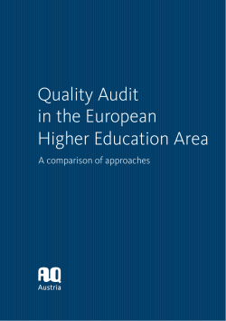 Quality Audit in the European Higher Education Area