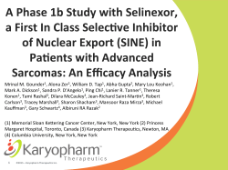 A Phase 1b Study with Selinexor, a First In Class SelecYve Inhibitor