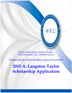 2015 A. Langston Taylor Scholarship Application