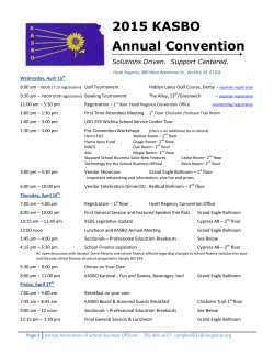 Convention Schedule - Kansas Association of School Business