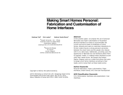 Making Smart Homes Personal: Fabrication and