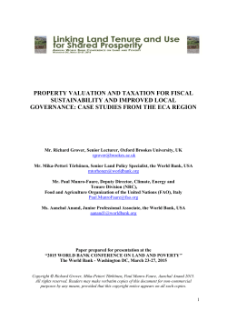 property valuation and taxation for fiscal sustainability and improved