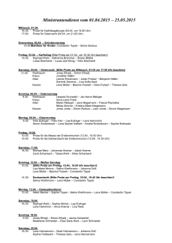 Ministrantenplan 01.04. bis 25.05.2015