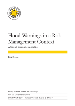Flood Warnings in a Risk Management Context