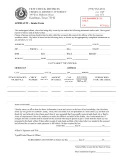 Intake Form - Kaufman County Criminal Disctrict Attorney`s Office