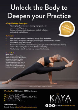 Unlock the Body to Deepen your Practice