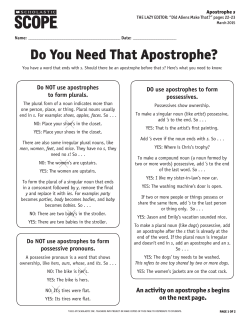 Do You Need That Apostrophe?