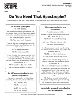Do You Need That Apostrophe?