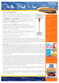 Copy of Club Newsletter March - April 2015